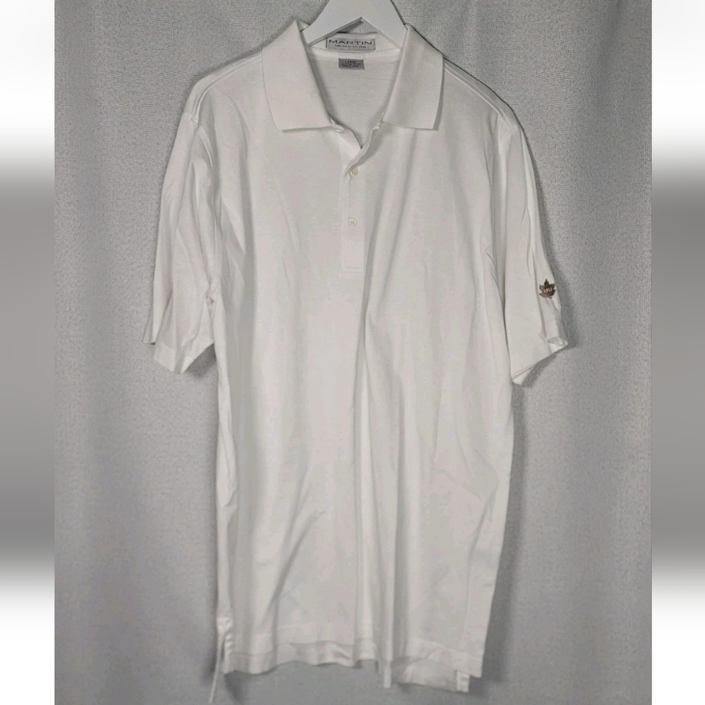 Martin Golf Polo Shirt Mens L White Pima Cotton